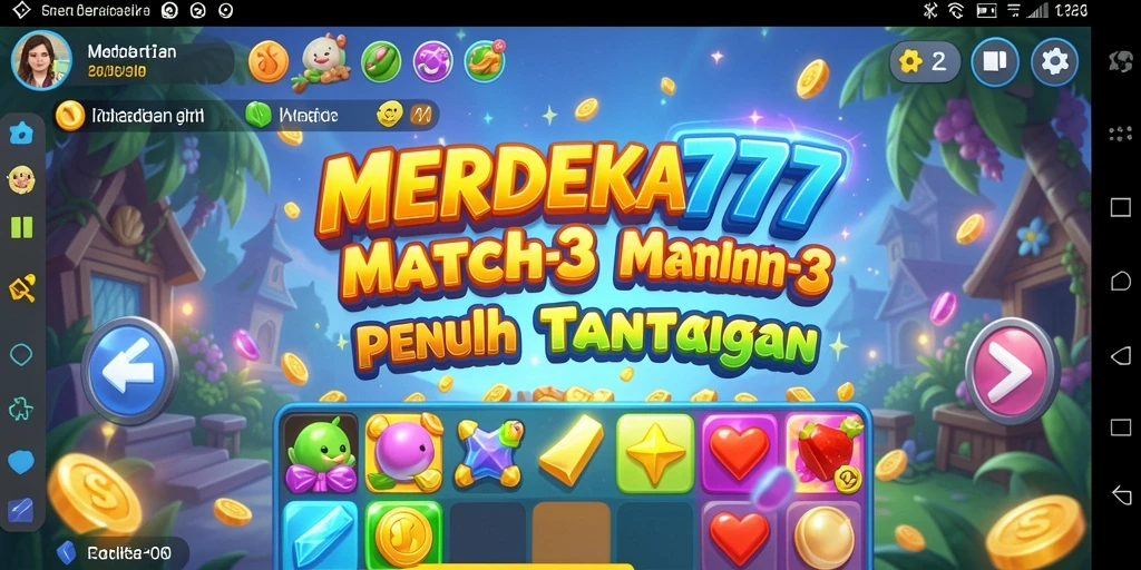 Tampilan gameplay seru dan menantang di MERDEKA777 match-3.