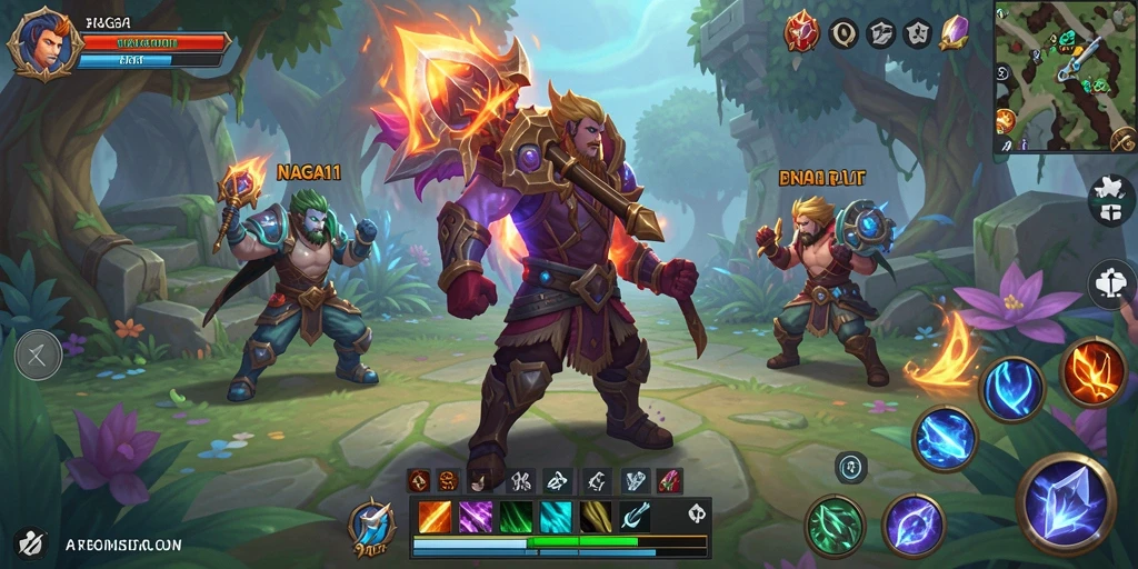 Screenshot NAGA11 menampilkan pertarungan epik dalam gameplay ARPG.