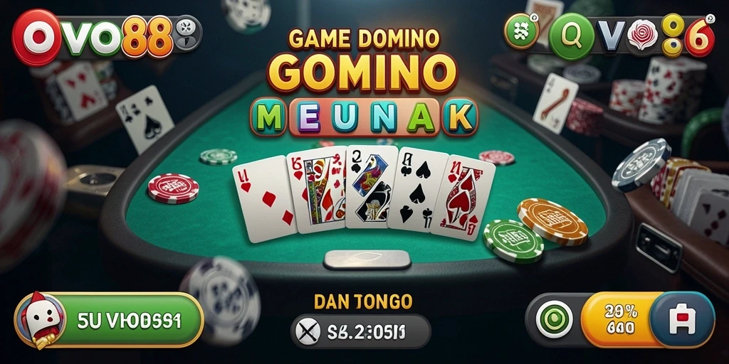 Tangkapan layar OVO88 menampilkan aksi seru dalam permainan Domino.