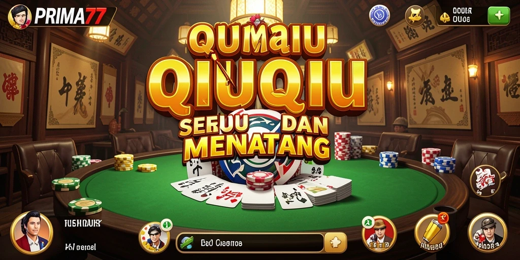 Tangkapan layar utama PRIMA77 menampilkan aksi seru permainan QiuQiu.