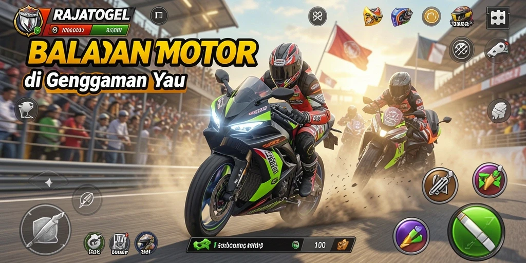 Gameplay seru dengan balapan motor menegangkan di RAJATOGEL.