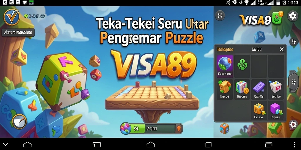 Tampilan screenshot gameplay VISA89 menampilkan teka-teki yang menantang dan grafis menarik.
